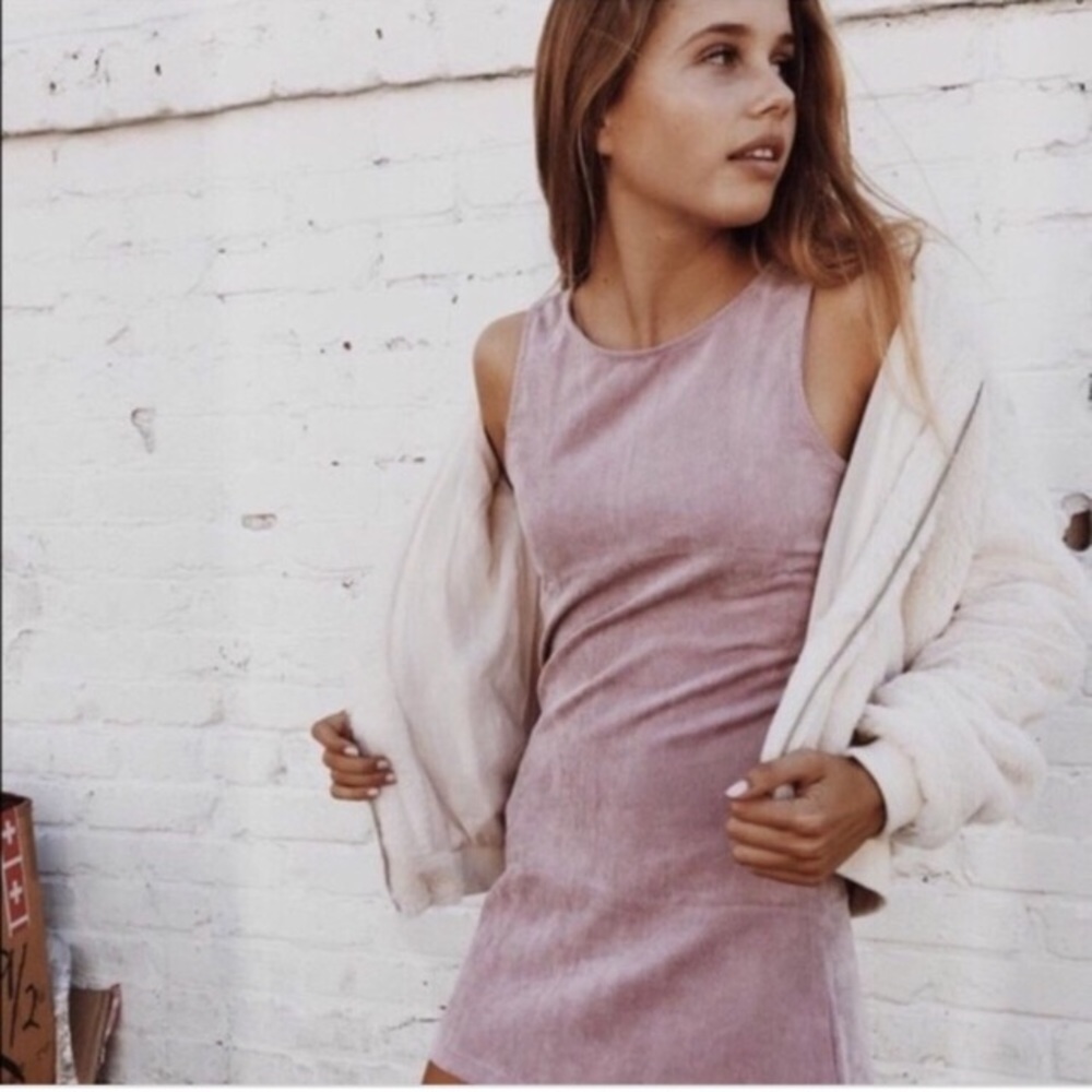 Brandy Melville Jenna pink corduroy dress